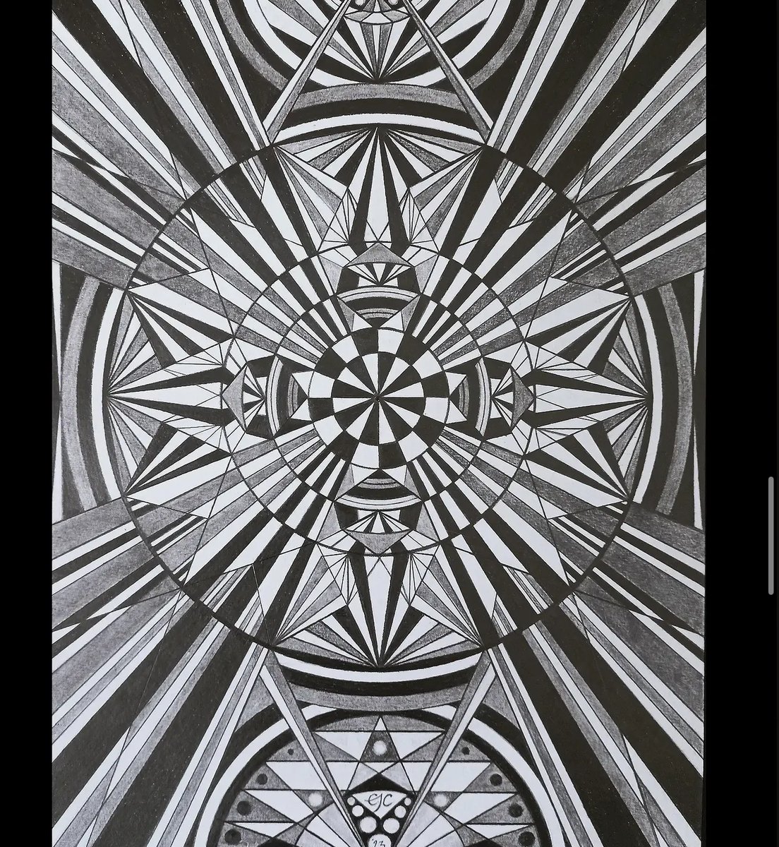 'Refracted Memory' mandala graphite