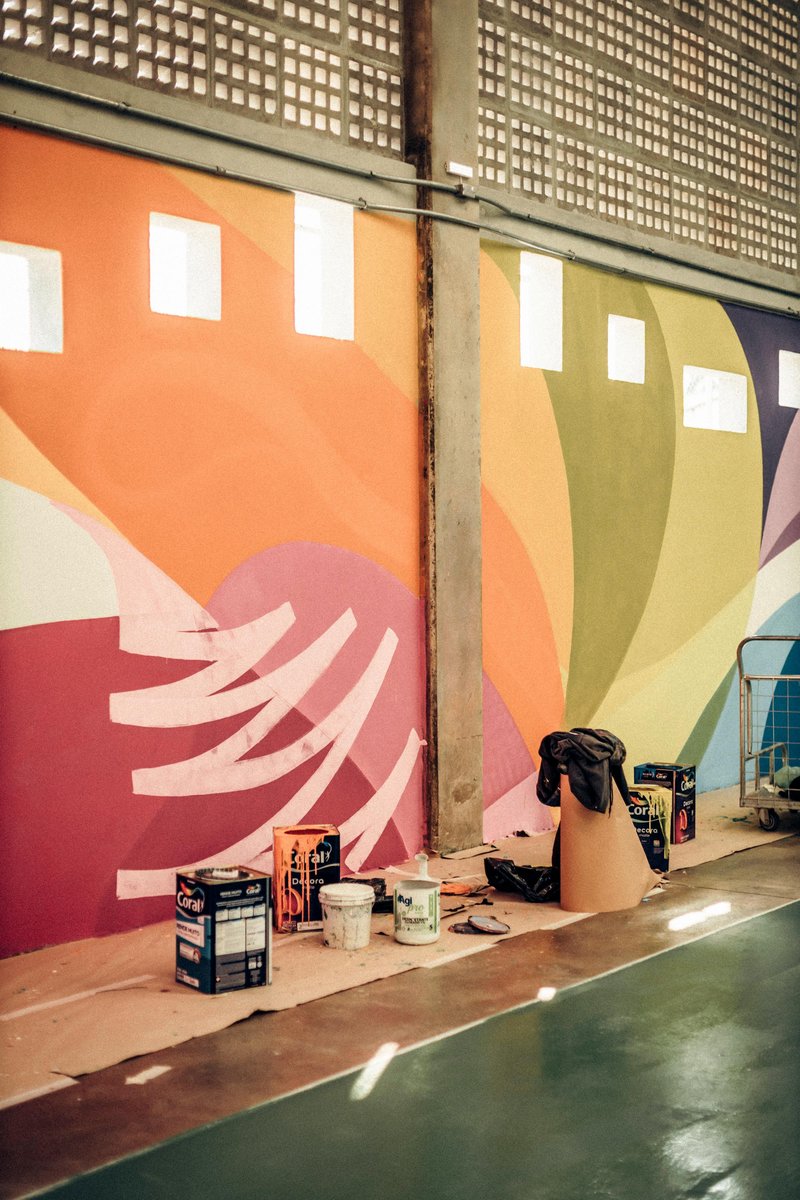 Custom hand-painted feature wall